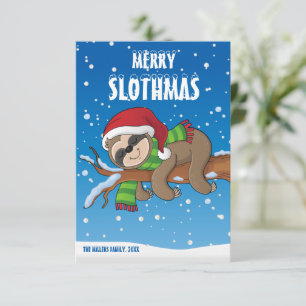 Frohe Faultier-Weihnachten, Faultier-Weihnachtskar