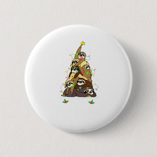 Frohe Faultier-Weihnachten Süße Weihnachten Faulti Button