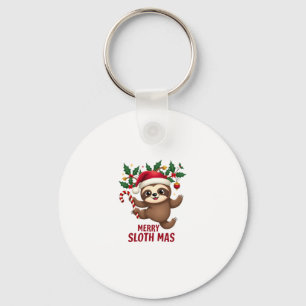 Frohe Faultier-Weihnachten Xmas Santa Slo Ho Ho Ho Schlüsselanhänger