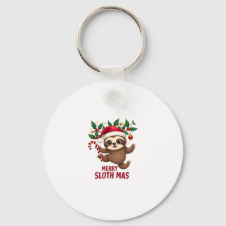 Frohe Faultier-Weihnachten Xmas Santa Slo Ho Ho Ho Schlüsselanhänger
