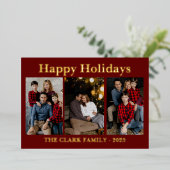 Frohe Feiertage 3 Foto Feiertagsfolienkarte (Stehend vorne)