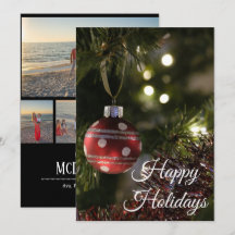 Frohe Feiertage 5 Foto-Collage Personalisierte Kar