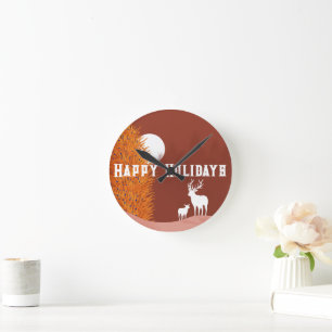 Frohe Feiertage - Acryl Wanduhr