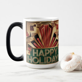 Frohe Feiertage Art Deco Gold Morphing Tasse