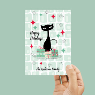 Frohe Feiertage, Atomic Christmas Cat Magnetic Car Magnetkarte