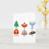 Frohe Feiertage auf der ganzen Welt - multikulture Karte (Gelbe Blume)