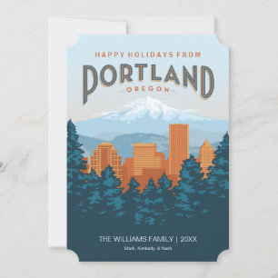 Frohe Feiertage aus Portland Feiertagskarte