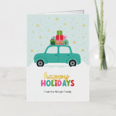 Frohe Feiertage Autos mit Weihnachtsgeschenken in (Vorderseite)