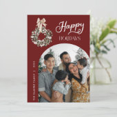 Frohe Feiertage Bogen Foto Weihnachtskarte Feiertagskarte (Stehend Vorderseite)