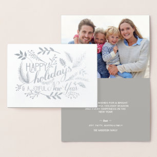 Frohe Feiertage botanisches Folienkarte