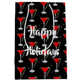 Frohe Feiertage Candy Cane Martini Mittlere Geschenktüte (Vorderseite)