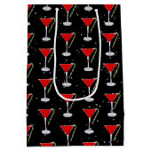 Frohe Feiertage Candy Cane Martini Mittlere Geschenktüte (Rückseite)