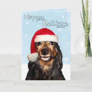 Frohe Feiertage Dachshund Karte