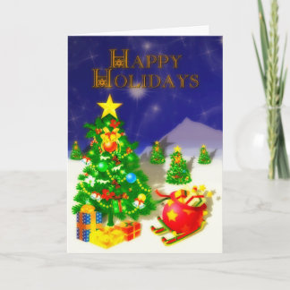 Frohe Feiertage drei Feiertagskarte