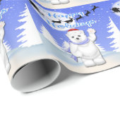 Frohe Feiertage Eisbär-Packpapier Geschenkpapier (Rolleneckpunkt)
