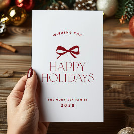 Frohe Feiertage elegante rote Schleife Weihnachten