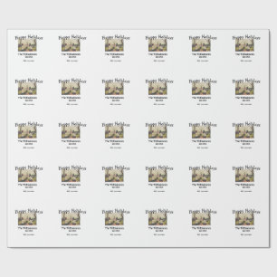 Frohe Feiertage Familienname Foto Datum Jahr sim Geschenkpapier