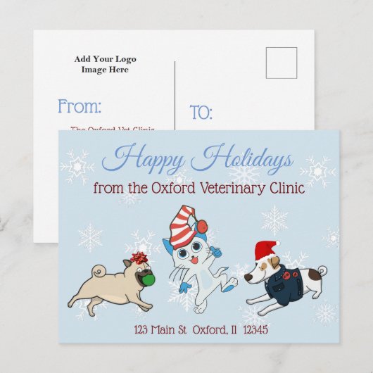 Frohe Feiertage Feiertagspostkarte (Vorne/Hinten)