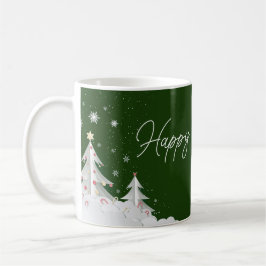Frohe Feiertage – Festliche Winter-Grün-Tasse Kaffeetasse