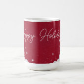 Frohe Feiertage – Festliche Winter-Rubinrote Tasse (Mittel)