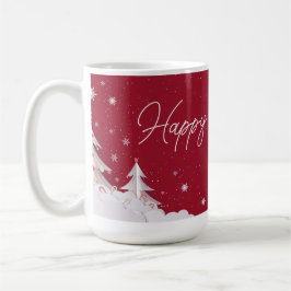 Frohe Feiertage – Festliche Winter-Rubinrote Tasse