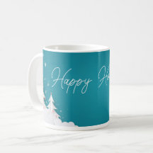Frohe Feiertage – Festlicher Winter Aqua-Blauer Be