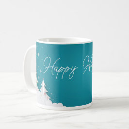 Frohe Feiertage – Festlicher Winter Aqua-Blauer Be Kaffeetasse