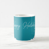 Frohe Feiertage – Festlicher Winter Aqua-Blauer Be Kaffeetasse (Mittel)