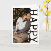 Frohe Feiertage Foto Weihnachtskarte | Modern Mini Karte (Gelbe Blume)