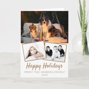 Frohe Feiertage Fotocollage 3 Fotos Feiertagskarte