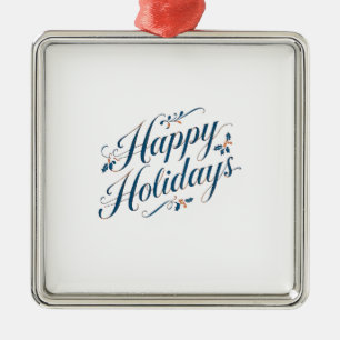 Frohe Feiertage, Fröhliche Weihnachten, Familie, N Ornament Aus Metall
