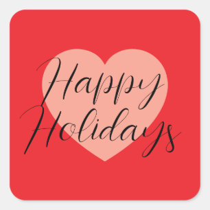 Frohe Feiertage Fröhliche Weihnachten Ferienzeit H Quadratischer Aufkleber