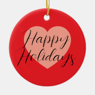 Frohe Feiertage Fröhliche Weihnachten Herz der Fei Keramik Ornament