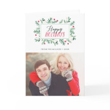 Frohe Feiertage gemaltes Botanicals