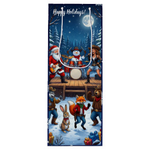 Frohe Feiertage! Geschenktüte Für Weinflaschen
