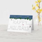 Frohe Feiertage geschrieben in Schnee Karte (Gelbe Blume)