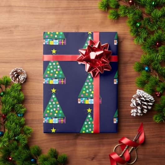 Frohe Feiertage Grüne Weihnachtsbaum: Dunkelblau Geschenkpapier (Feiertagsgeschenk)