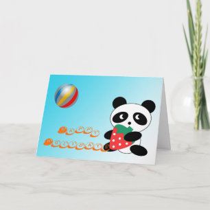 Frohe Feiertage ! Hübscher Panda mit Erdbeere Feiertagskarte