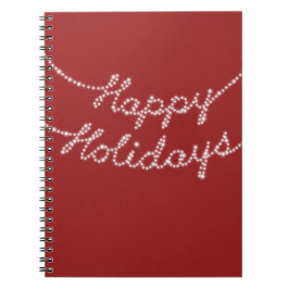 Frohe Feiertage im Twinkle Lights Notizbuch Notizblock