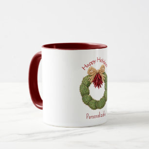 Frohe Feiertage Kaktus Paprika Naturkranz Tasse