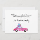 Frohe Feiertage klassisches Auto-Aquarell Einladung (Rückseite)