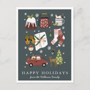 Frohe Feiertage Klassisches Hygge-Minimal-Weihna Postkarte