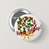 Frohe Feiertage Kranz Button (Vorne & Hinten)