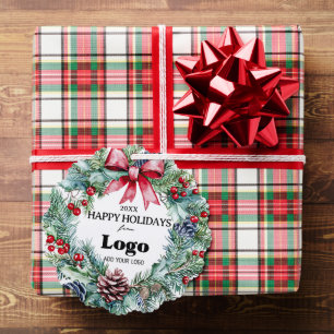 Frohe Feiertage Kranzschleifen-Logo-Geschenke für  Ornament Karte