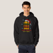 Frohe Feiertage mit Käse Cheeseburger Hamburger Hoodie (Vorne ganz)