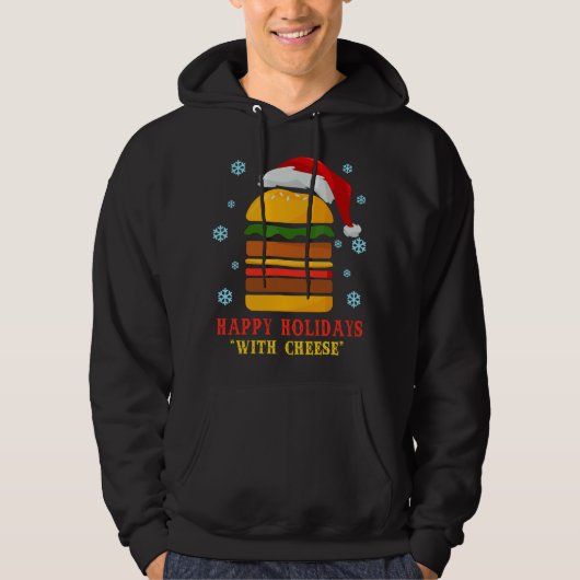 Frohe Feiertage mit Käse Cheeseburger Hamburger Hoodie (Vorderseite)