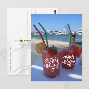 Frohe Feiertage mit Strawberry Daiquiris -  Postkarte