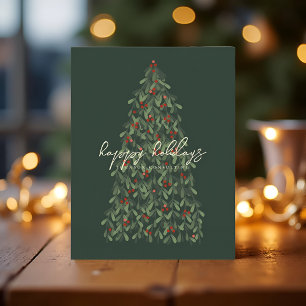 Frohe Feiertage Moderne Elegante Weihnachtsbaum Feiertagskarte