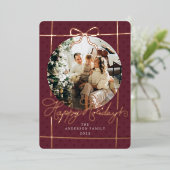 Frohe Feiertage Modernes Schriftband Burgunder 1 F (Stehend vorne)