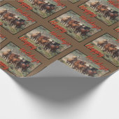 Frohe Feiertage Mustangs Geschenkpapier (Ecke)